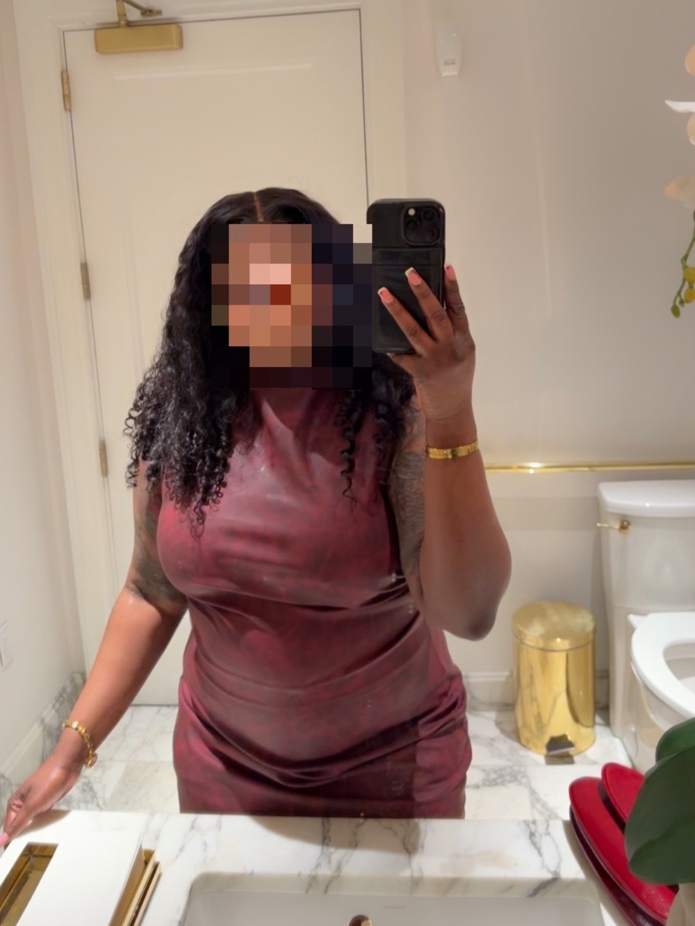 Leather ruched bodycon dress (worn once , Vday)